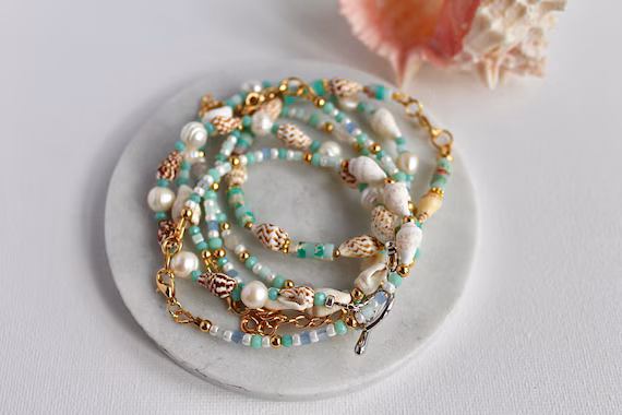 Muschel-Perlenarmband
